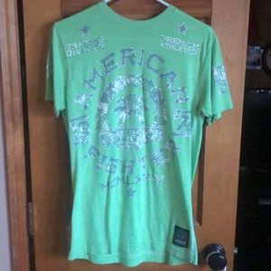 American fighter, size small, lime green, men’s